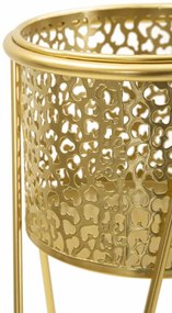 CONJUNTO DE 2 PORTA-VASOS GLOD DOURADO 21X20X46-18X18X32 CM (PLANTAS NÃO INCLUIDAS)
