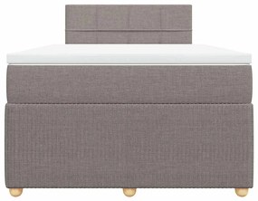 Cama boxspring c/ colchão 120x190cm tecido castanho-acinzentado