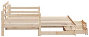 Sofá-cama com gavetão e gavetas sem colchão 90x190 cm