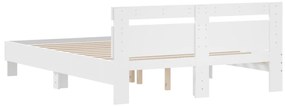Estrutura cama c/ cabeceira 140x200 cm derivados madeira branco