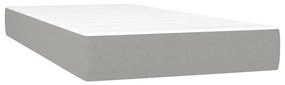 Cama box spring c/ colchão e LED 120x190 cm tecido cinza-claro