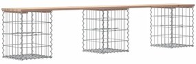 Banco de jardim c/ design gabião 203x31x42 cm pinho maciço
