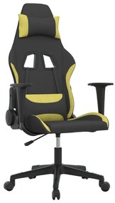 Cadeira de gaming tecido preto e verde-claro