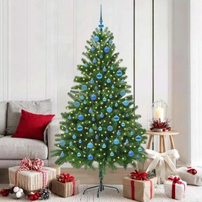 vidaXL Árvore de Natal com 300 LEDs com suporte Verde 180 cm PE
