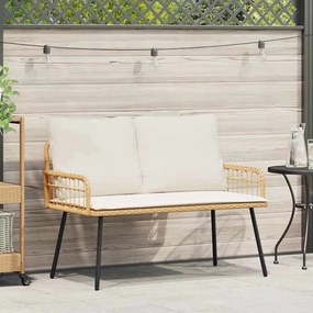 Banco de Jardim vidaXL Natural 114x64x78 cm em Rattan Sintético