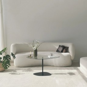 Mesa de Café Soho – Transparente e Preto – 85cm x 40cm x 67cm