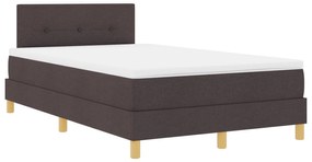 Cama Box Spring com Colchão Castanha Escura 120x200 cm Tecido