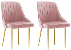 vidaXL Cadeiras de jantar 2 pcs veludo rosa