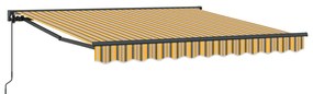 vidaXL Toldo Retrátil Amarelo e Cinza 300 x 250 cm Poliéster e Metal