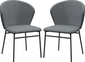 Conjunto de 2 cadeiras de sala de jantar com assento estofado em tecido com aspeto de linho (MESA NÃO INCLUÍDA) pés de aço estáveis, design moderno, c