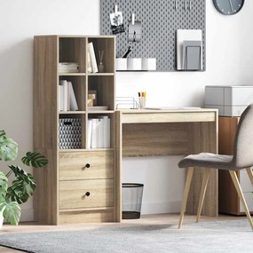vidaXL Mesa com Armazenamento 2 pcs Carvalho Sonoma 80 x 40 x 76 cm