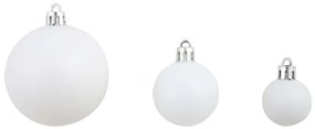 Conjunto de bolas de natal 100 pcs 3/4/6 cm branco/cinzento