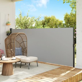 Toldo lateral com proteção contra olhares indiscretos, retrátil, dim. 4,00 m (L) x 1,60 m (A), em alumínio. Poliéster anti-UV de alta densidade, 180 g