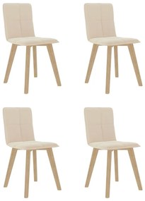 vidaXL Cadeiras de jantar 4 pcs tecido cor creme