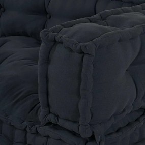 Almofada de Sofá Pallet 3 pcs Antracite Largo Algodão