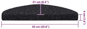 Tapetes de escada autoadesivos 20 pcs 65x21x4 cm preto
