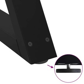 Pés para mesa de jantar 2 peças preto 60x(72-73,3) cm aço