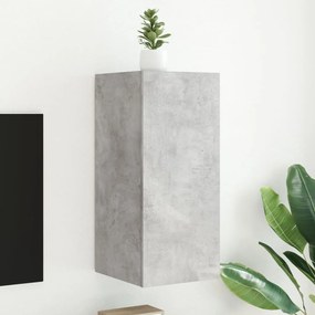 vidaXL Móvel de parede p/ TV c/ luzes LED 30,5x35x70 cm cinza cimento