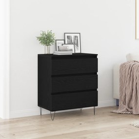 Aparador vidaXL com Gavetas Preto Carvalho 60x35x70 cm Madeira de Engenharia