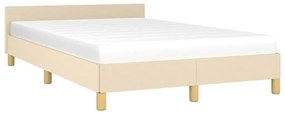 Estrutura de cama com cabeceira 120x190 cm tecido cor creme