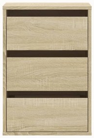 Cómoda com 3 Gavetas - 40x41x58 cm - derivados de madeira - carvalho s