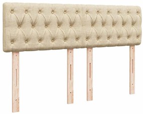 Cama com molas/colchão 160x200 cm tecido cor creme
