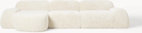 Sofá de canto modular em teddy Wolke (4 lugares)