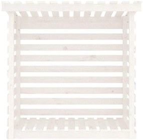 Suporte para lenha 108x73x108 cm pinho maciço branco