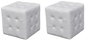 Bancos em cubo 2 pcs branco