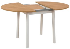 Mesa de Jantar Extensível Oliver – Carvalho e Branco – 100/131x75x100