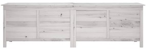 Caixa arrumação p/ jardim 198,5x50x56,5 cm abeto maciço branco