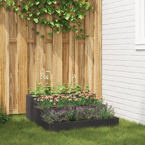 Jardineira com 3 Camadas 90x90x35 cm em Aço Preto
