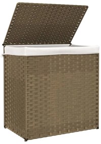 Cesto para roupa suja com 2 secções 53x35x57 cm vime PE