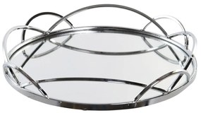 Tabuleiro DKD Home Decor Espelho Metal Prata (32 x 32 x 5 cm)