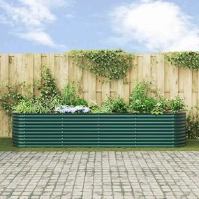 Canteiro Elevado para Jardim vidaXL Verde 400x80x81 cm Aço Galvanizado