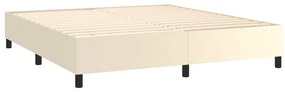 Estrutura de cama 180x200 cm couro artificial cor creme