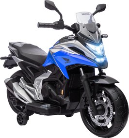 AIYAPLAY Moto Elétrica para Crianças Portador Honda para Crianças 3 a 6 Anos com Música Faróis 107x46x75 cm Azul | Aosom Portugal