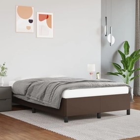 vidaXL Estrutura de cama 120x200 cm couro artificial castanho