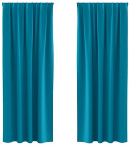 Cortinas com cortinas 2 pcs Turquesa 260 x 140 cm Poliéster