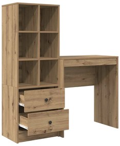 Mesa com Armazenamento Carvalho Artesanal Madeira de Engenharia