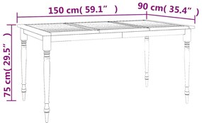 5 pcs conjunto de jantar p/ jardim madeira de teca maciça