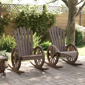 Cadeiras de baloiço Adirondack 2 pcs madeira de abeto maciça