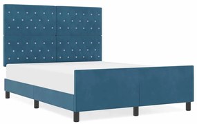 Cama vidaXL Azul Escuro 140x190 cm Veludo