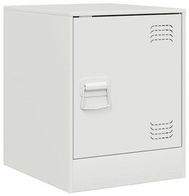 Mesas de cabeceira 2 pcs 34,5x39x44 cm aço branco