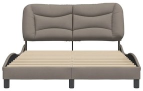 Cama sem colchão 140x200 cm tecido castanho-acinzentado