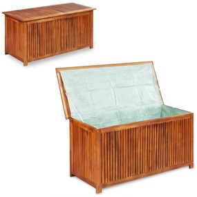 vidaXL Caixa arrumação para jardim 117x50x58 cm madeira acácia maciça
