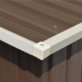 Abrigo de jardim 257x779x181 cm aço galvanizado castanho