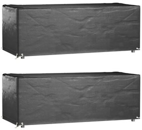 Capas p/ mobília de jardim 2 pcs 8 ilhós 192x82x65cm retangular
