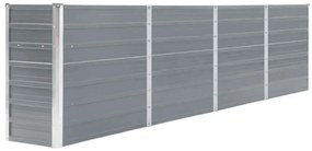 Canteiro jardim elevado 320x40x77 cm aço galvanizado cinzento