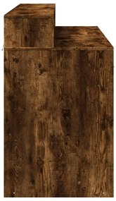 Secretária luzes LED 120x55x91cm deriv. madeira carvalho fumado